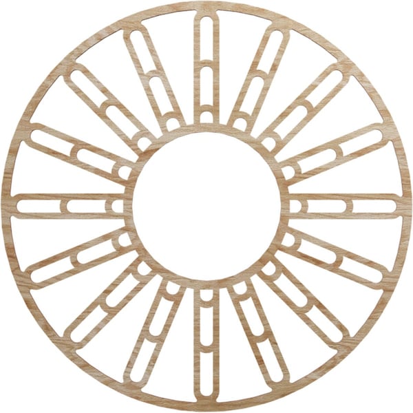 Ekena Millwork Hale Wood Fretwork Pierced Ceiling Medallion, Red Oak, 28"OD x 10 1/8"ID x 3/8"T CMWP28X28X0375HHRO - main